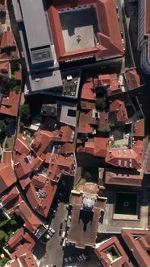 Vertical Video City of Coimbra Aerial View