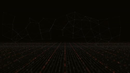 Digital Data Cyber Cyberspace Technology HUD Grid Video News Studio Wave Lines Background