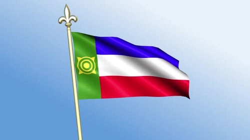 Realistic Waving Flag Animation with Golden Flagpole