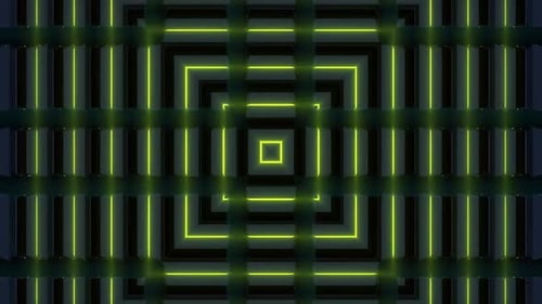 Glowing Neon Square Lines Pulsating Loop Background