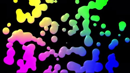 Colorful Fluid Blobs Morphing Abstract Background Loop