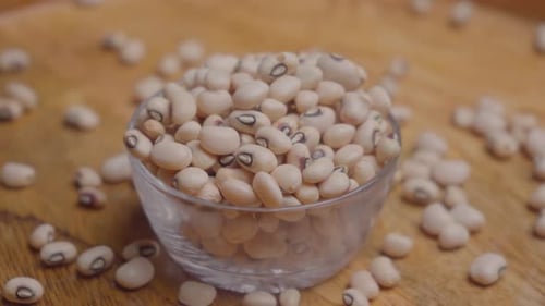 Bowl of Nutritious Black Eyed Peas on Table