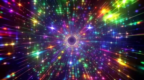 Fond de mouvement de tunnel spatial étoilé coloré avec lumière