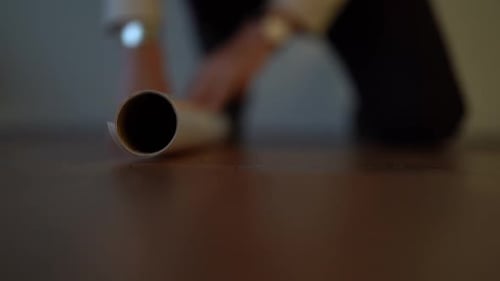 Footage of a package being wrapped.