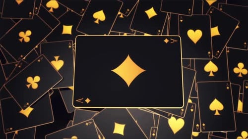 Pile de cartes dorées avec panneau en diamant