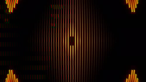 Orange Neon Lines Moving In Turn Background Vj Loop In 4K