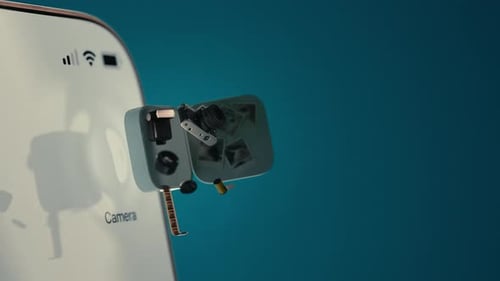 Animated Camera App Icon Transforms into Vintage Film Cameras