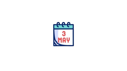 Hand-Drawn Calendar Icon With Date Change Animation