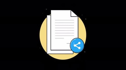 Paper Document with Share Icon. Shareable Content Concept Animation Video - Transparent