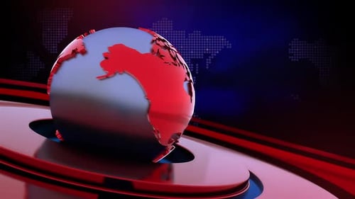 Rotating 3D Earth Globe with Digital World Map Background