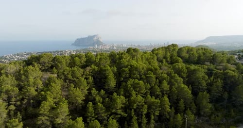 Calp Spain Establishing Aerial Shot Popular Mediterranean Tourist Destination