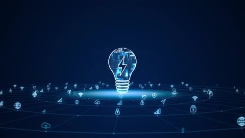 Синяя лампочка LOGO с линейным подключением и передачей данных