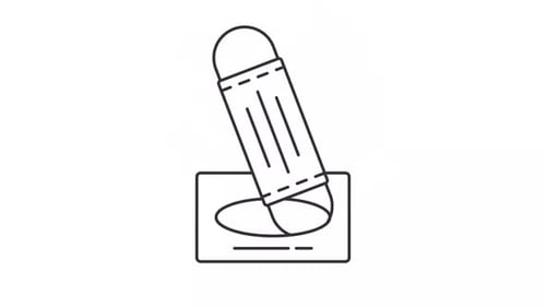Animated masks in box line icon