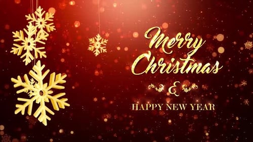 Golden Merry Christmas Glitzernde Schneeflockensterne und Partikel