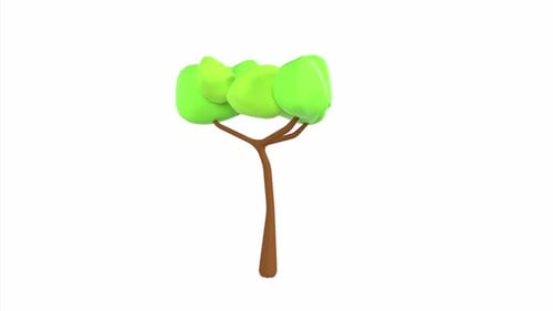 Stylized 3D Tree with Green Foliage