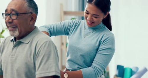 Woman Comforts Adult Man at Home