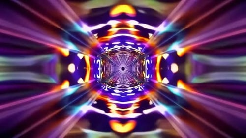 Abstrakte lebendige Sci-Fi-Neon-Tunnelschleife