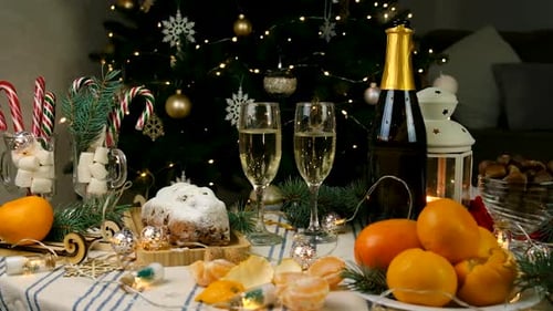 Christmas Table and Champagne