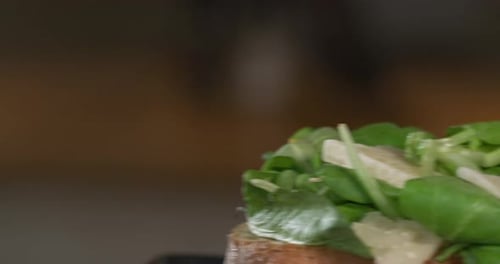 Close Up View of Chicken and Salad Sandwich