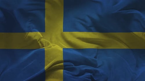 Seamless Waving Swedish Flag National Symbol Background Animation