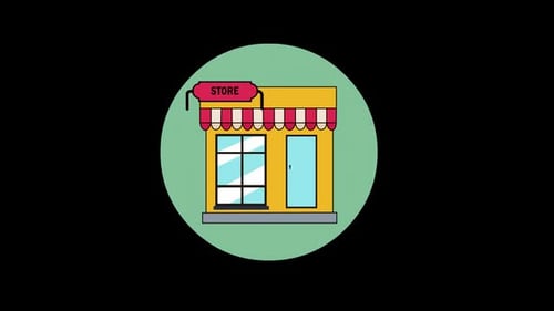 A stock animation of Shop Store Icon with Alpha