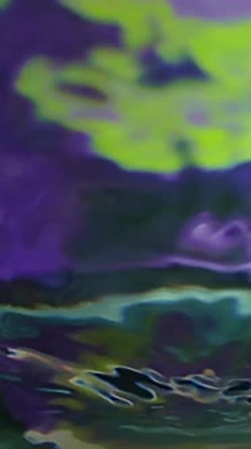 Vertical Abstract Liquid Motion in Purple and Neon Green