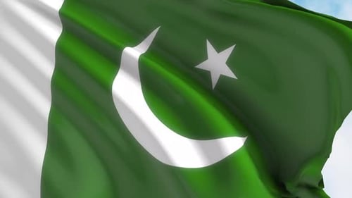 Realistic Waving Pakistan Flag Seamless Loop
