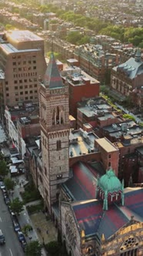 Aerial view of Boston showcasing historic architecture and vibrant streets