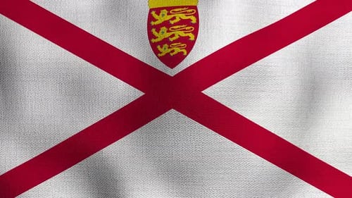 Jersey National Flag Waving Animation Loop