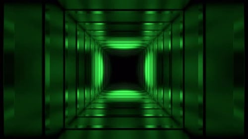 Green Minimalistic Square Fantasy Corridor Background Vj Loop In 4K
