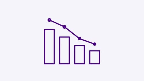 Animated Bar and Line Graphs Showing Growth and Decline
