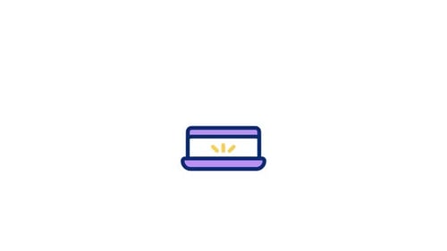 Online Education Global Learning Laptop Graduation Icon Animation