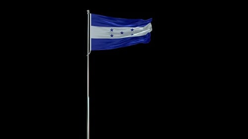 Realistic Honduras National Flag Waving Animation