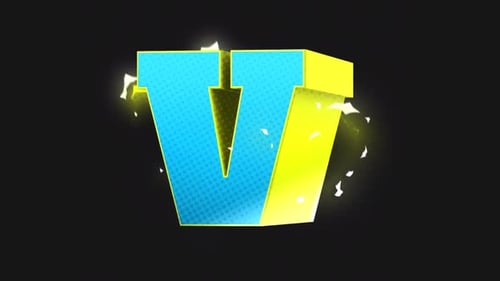 Bounce Scale 3D Buchstabe V