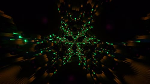 Una exhibición rítmica de luces de neón en un fascinante disco VJ Loop