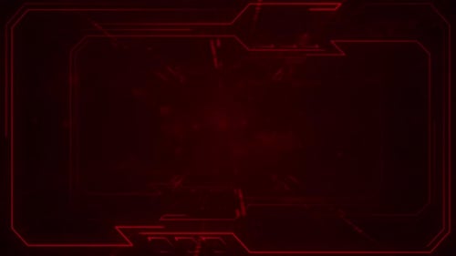 Animated Red Futuristic HUD Frame for Tech Backgrounds