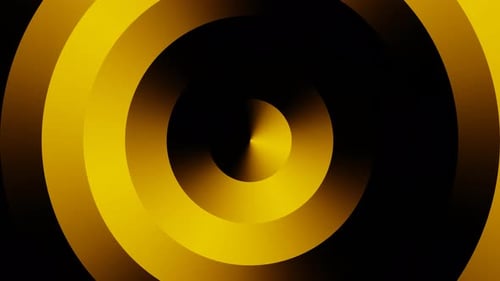 Schwarzer und gelber abstrakter minimalistischer Kreis-Hintergrund Vj Loop In 4K