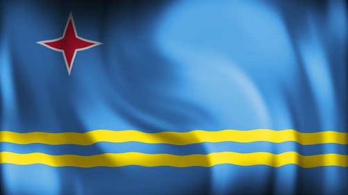 Aruba National Flag Waving Seamless Loop Animation