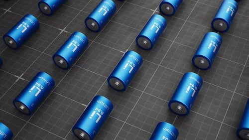 3D Lithium Battery Cells Moving Loop