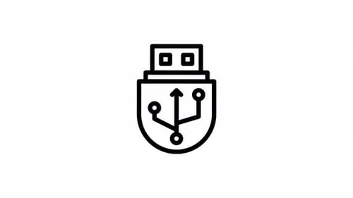 USB line icon animation