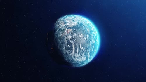 Planet Earth Rotating at Night And Day