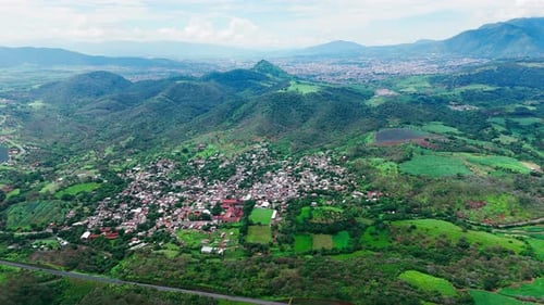 Aerial View Of The Magical Neighborhood Of Bellavista, and Tepic City In The Background. Mexico
