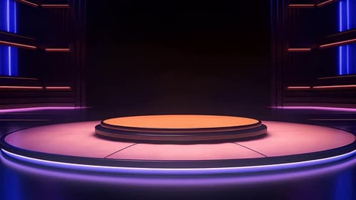Futuristic Neon Stage Virtual Background for Presentations
