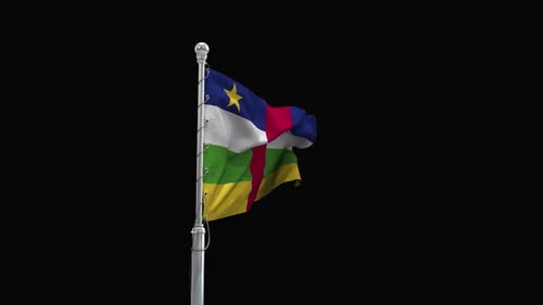 Central African Republic Flag Realistic Waving Animation