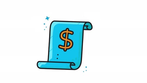Animated Bill Icon with Dollar Sign