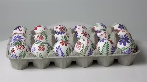 Easter holiday concept. Colorful Easter eggs