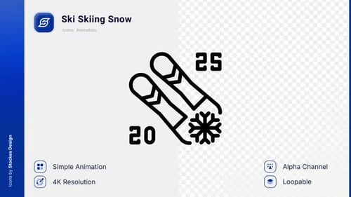Animation Ski Skiing Snow Icon