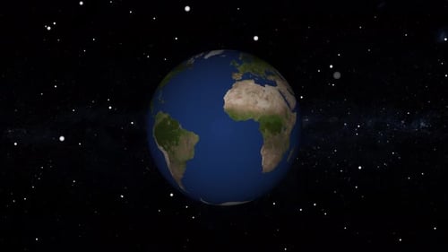 Animation des Planeten Erde im Weltraum. 2283
