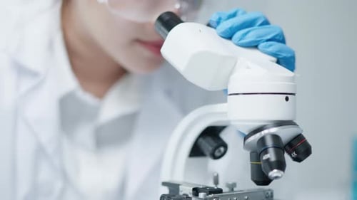 Scientist working test in laboratory for research on pharmacy for medical for disease and virus