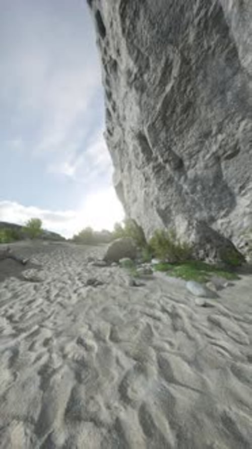 Large Rock on Sandy Beach